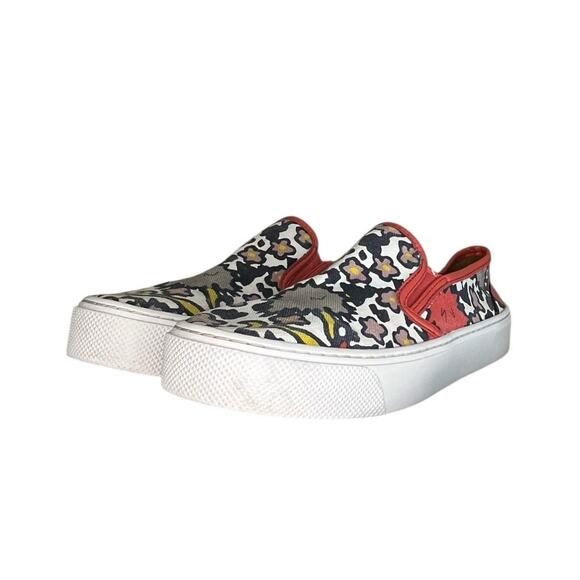 Coach Cameron Canvas Slip On Sneakers Size 7.5 Floral Womens - Picture 1 of 6